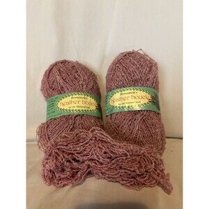 Brunswick Heather Boucle Yarn Boysenberry Hea 2 Skeins Vintage Made In USA